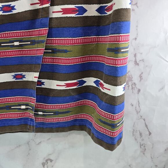 Vintage Southwestern Skirt Womens 32 Maxi Tapestry Blanket Aztec Wrap 90s - Picture 3 of 14